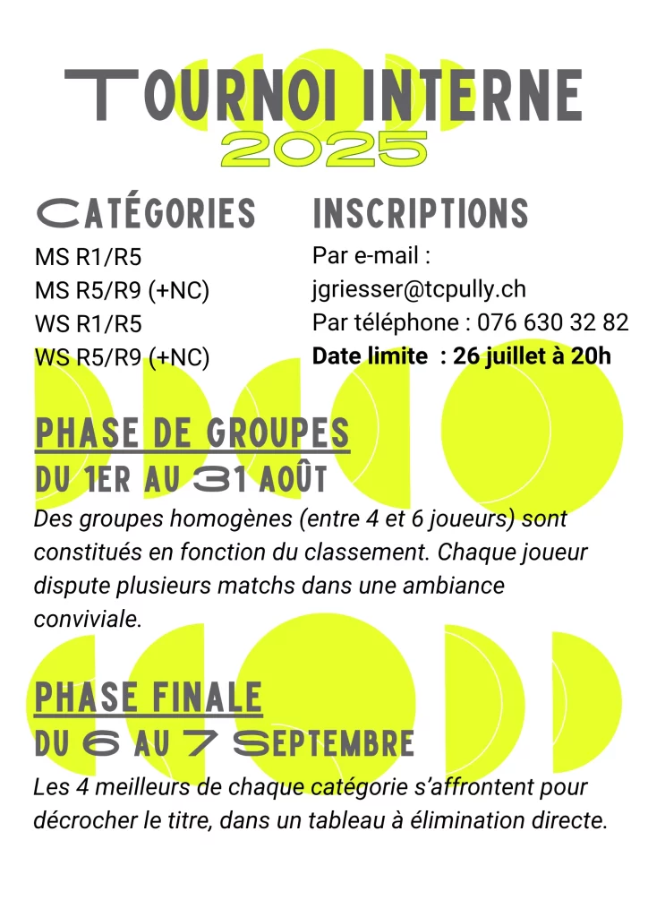 Tournois 1 Tournoi Interne 2025
