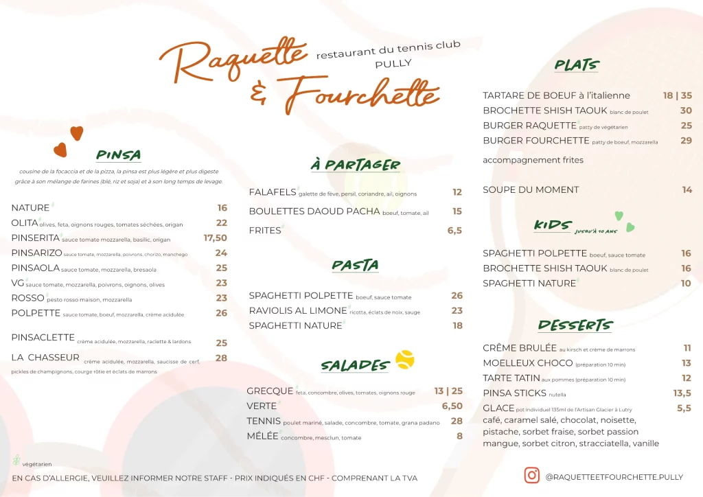 Menu automne 2026
